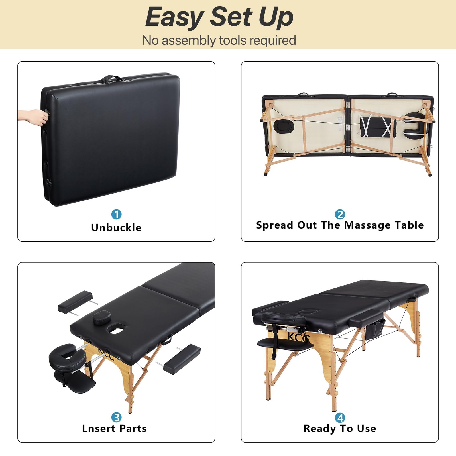 Memory Foam Massage Table Premium Portable Foldable Massage Bed Height Adjust...