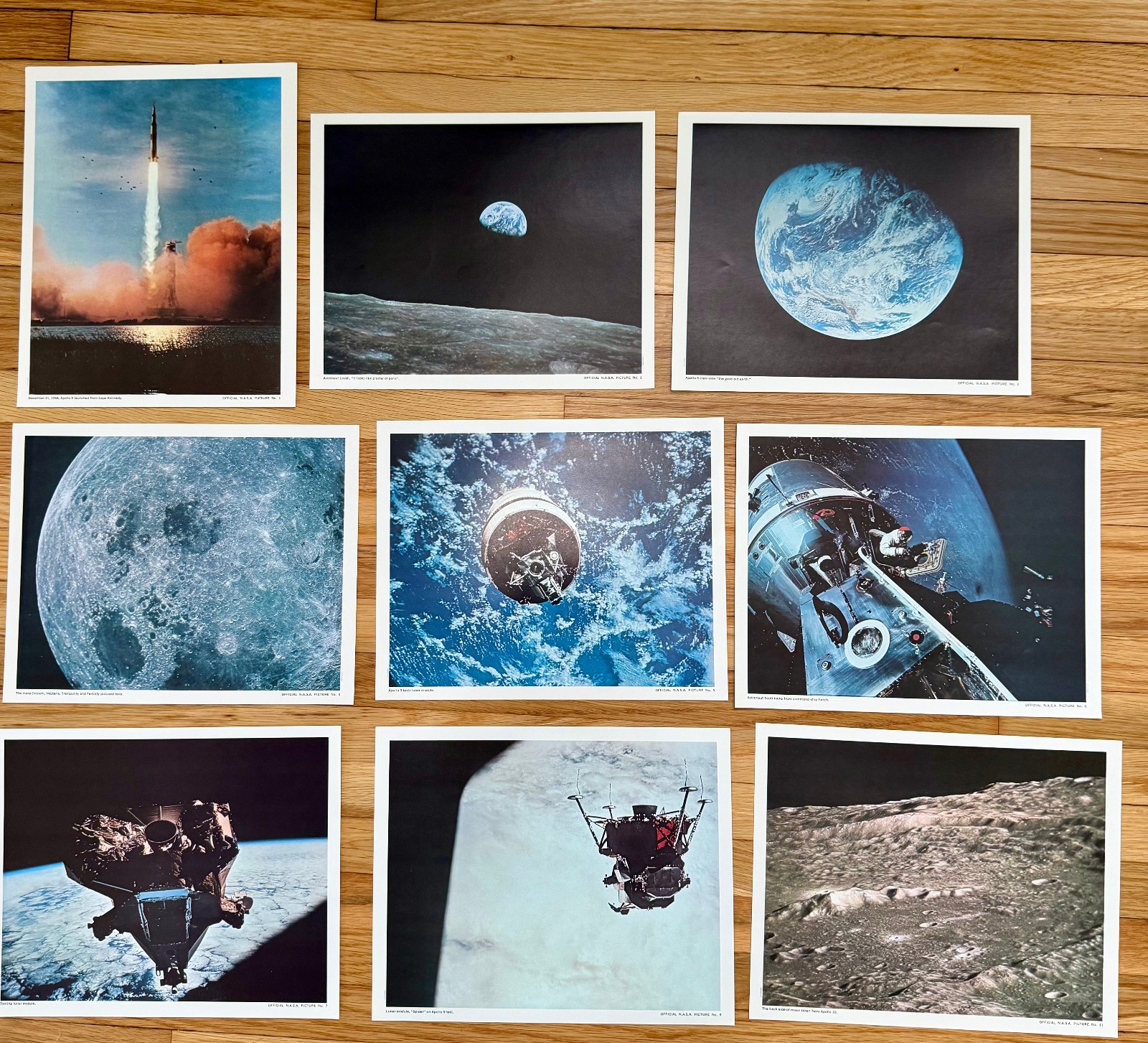 Official 1960s NASA Pictures Space Exploration Moon Earth #1, 2,3,4,5,6,7,9,11
