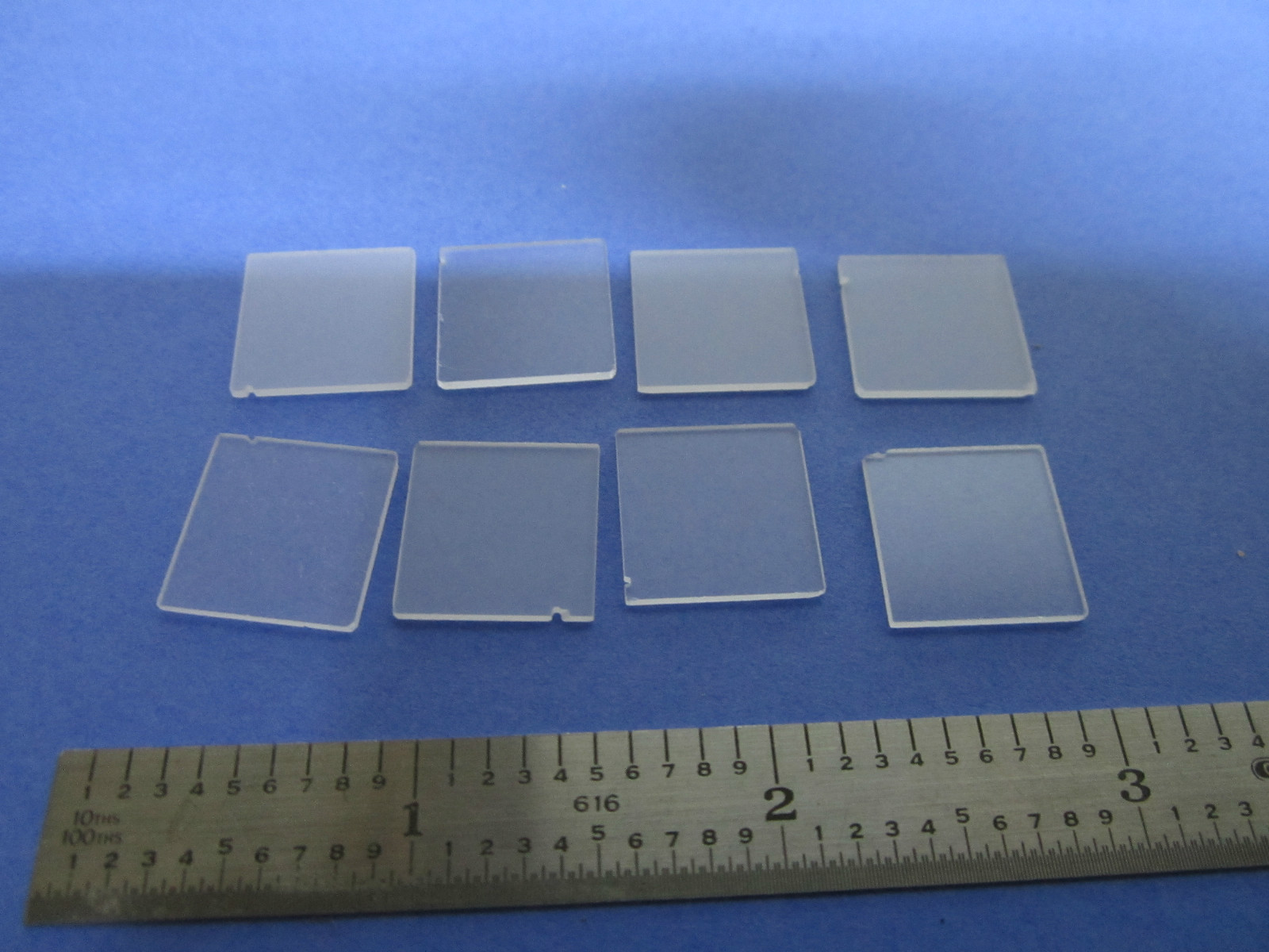 Lot 8 ea Quartz Blanks square polished and etched SC cut ???