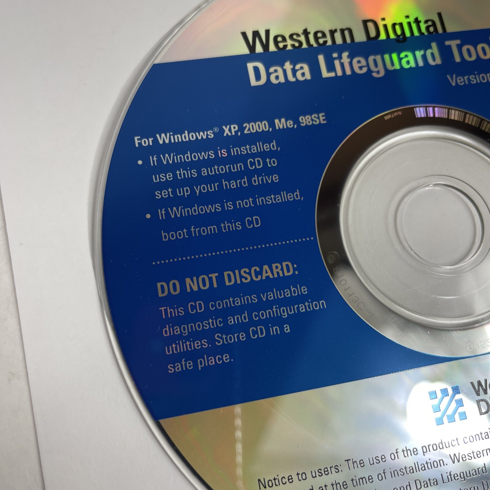 Western Digital Data LifeGuard Tools Version 11.0 CD 2003