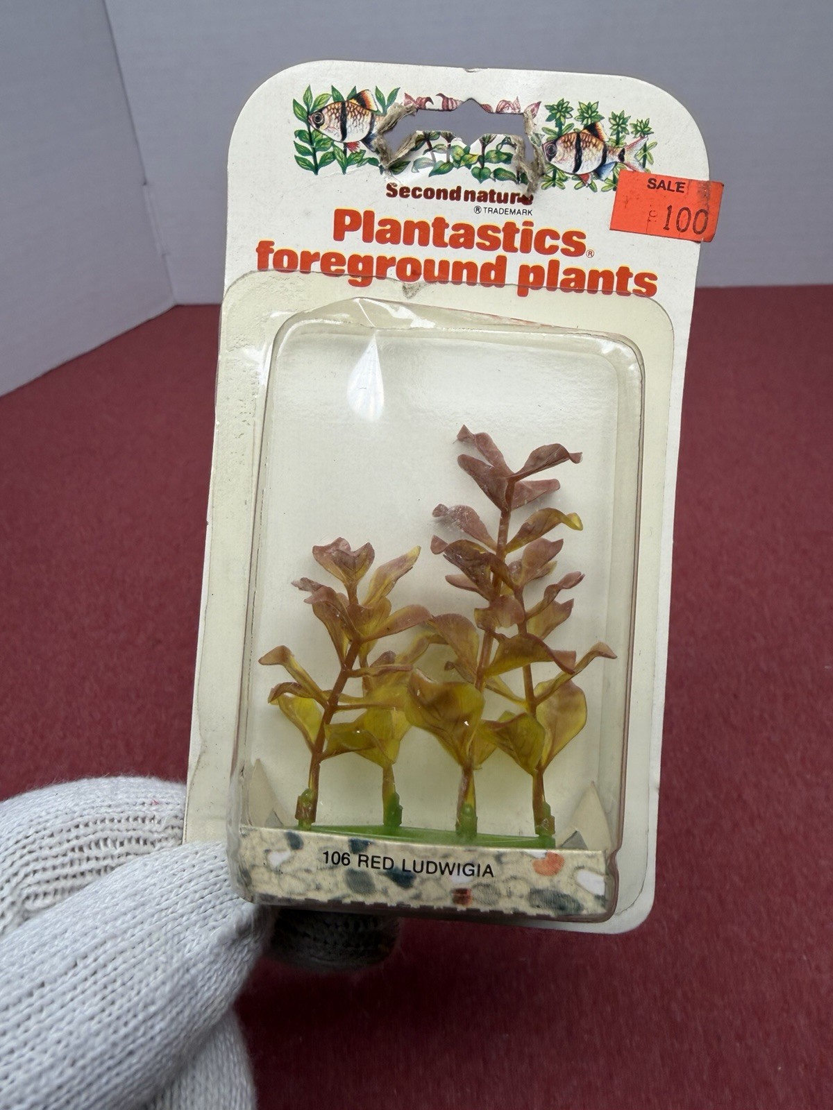 1976 plantastics foreground  106 red Ludwigia  Aquarium Plant decoration 3" new
