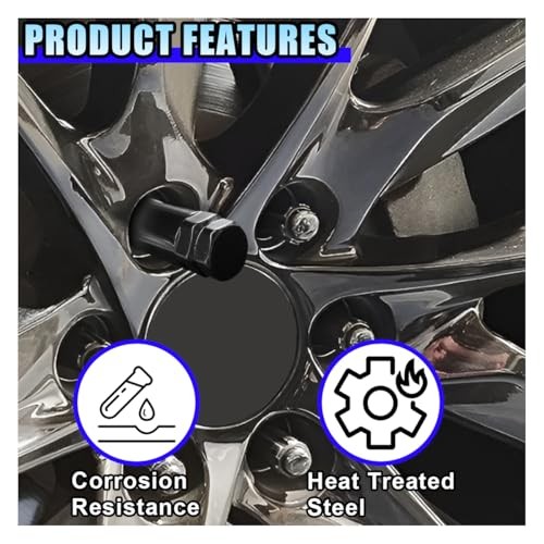 7 Point Spline Drive Tuner Socket Key Tool, Lug Nuts Socket Wrench Black