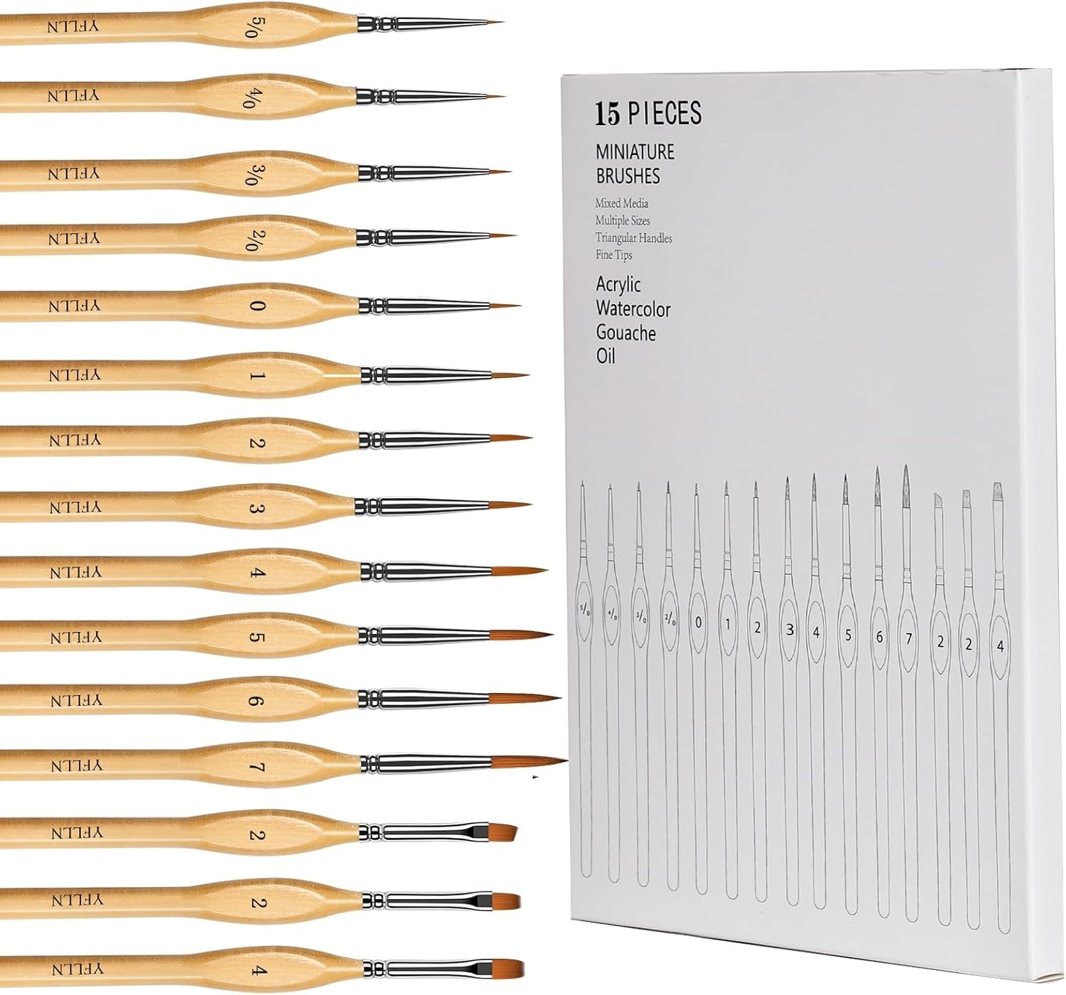 Paint Brushes, 15PCS Model Brushes Detail Paint Brush Set, Fine Detailing