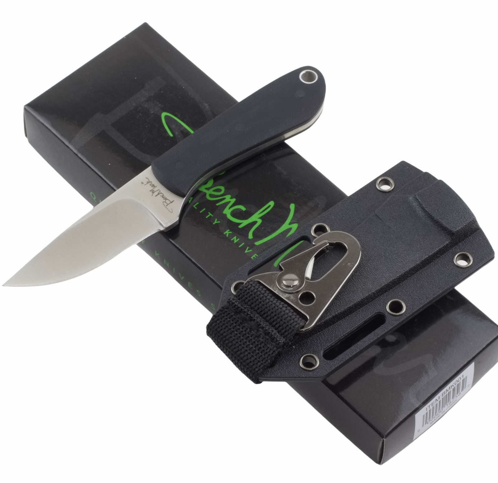 Benchmark Backpacker Fixed Blade Knife Black Micarta Full Tang 001 Sheath