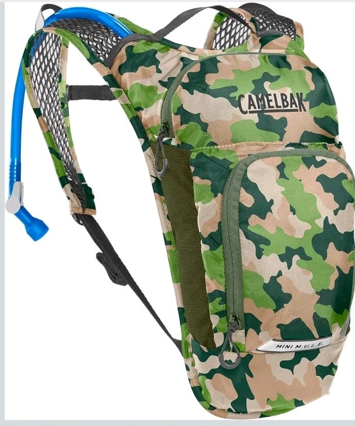 CamelBak M.U.L.E. Kids Mini Hydration Reservoir Backpack 50oz 1.5L Camo Print