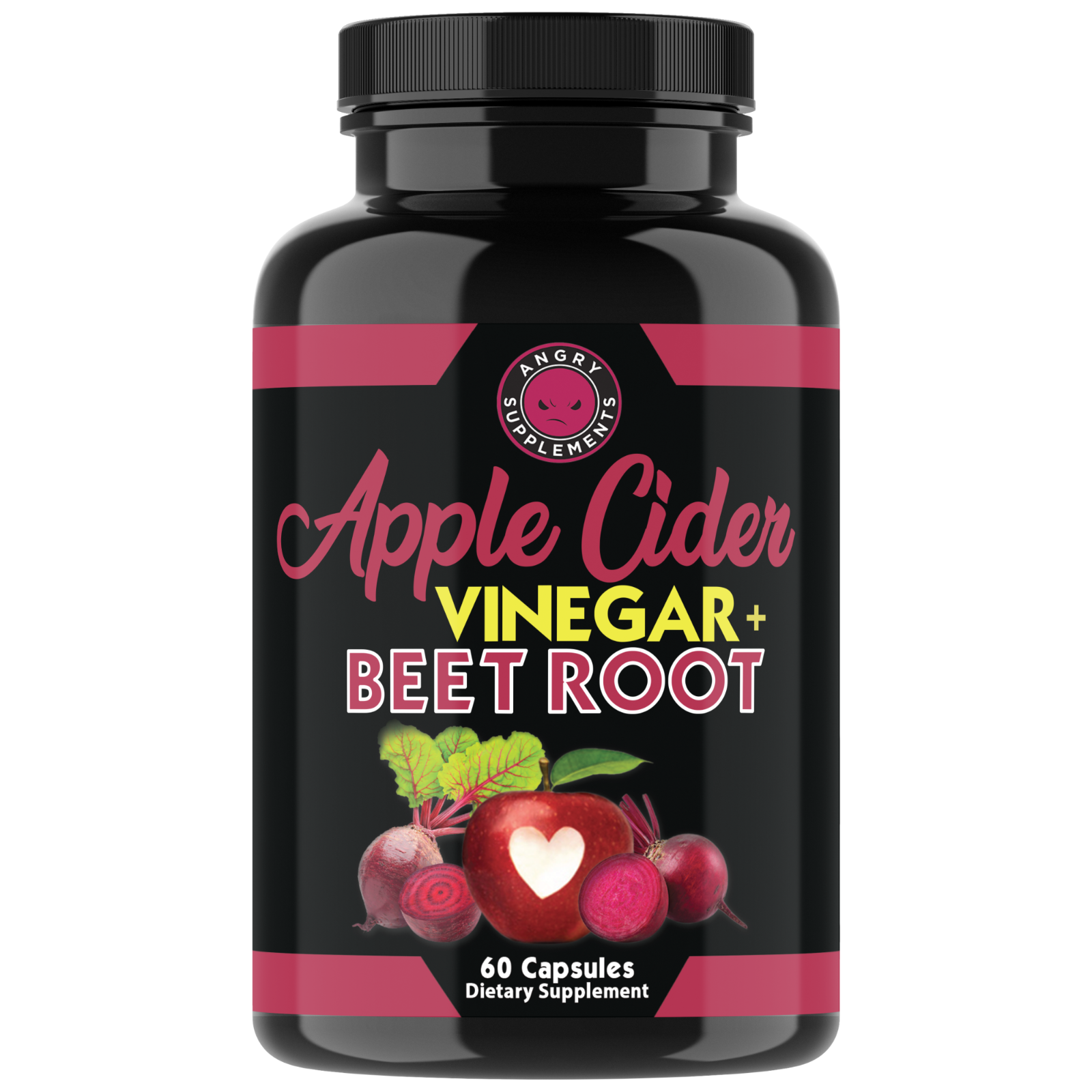 Angry Supplements Apple Cider Vinegar ACV + Beet Root Healthy Circulation 2PACK