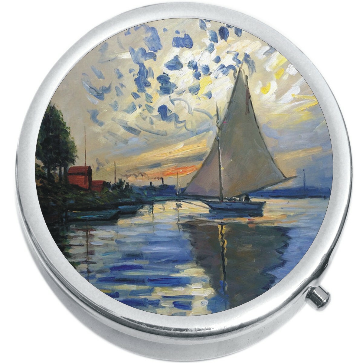 Sailboat at Le Petit Gennevilliers  Medicine Pill Box
