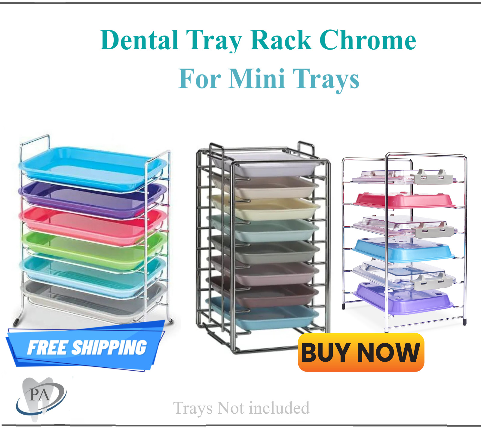 Dental Medical Chrome Steel Instrument Tray Rack for Size F" Mini Tray Rack Lids