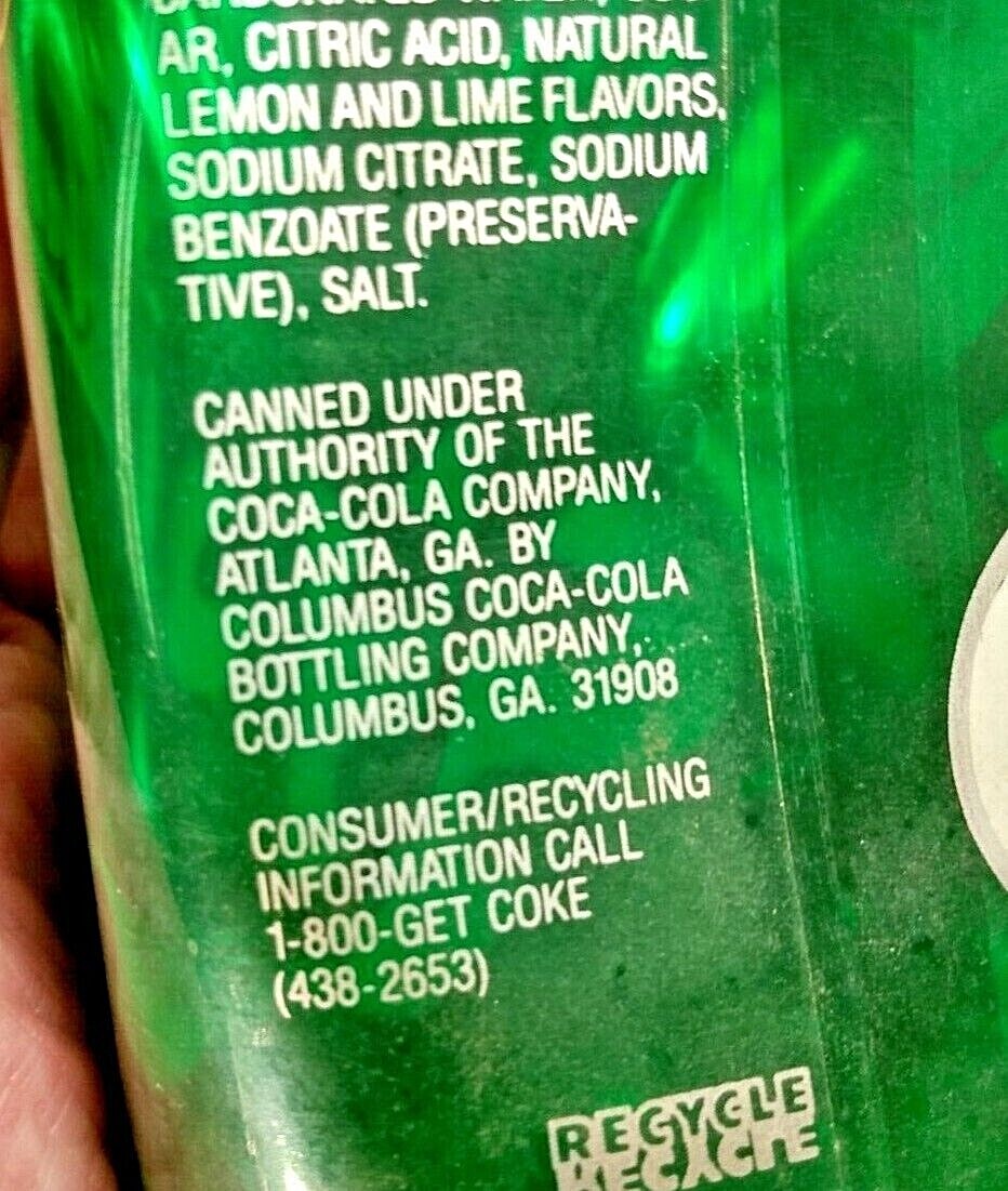 Experimental 1984 PLASTIC Sprite Can with Aluminum Pop Top - Unopened