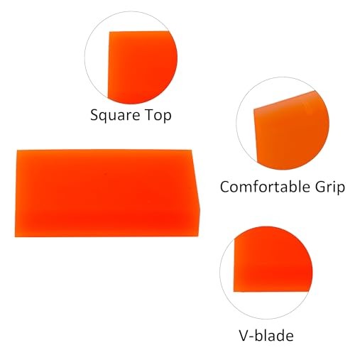 6Pcs 2” Small Rubber Squeegee for Vinyl Installation, Window Tinting, Orange