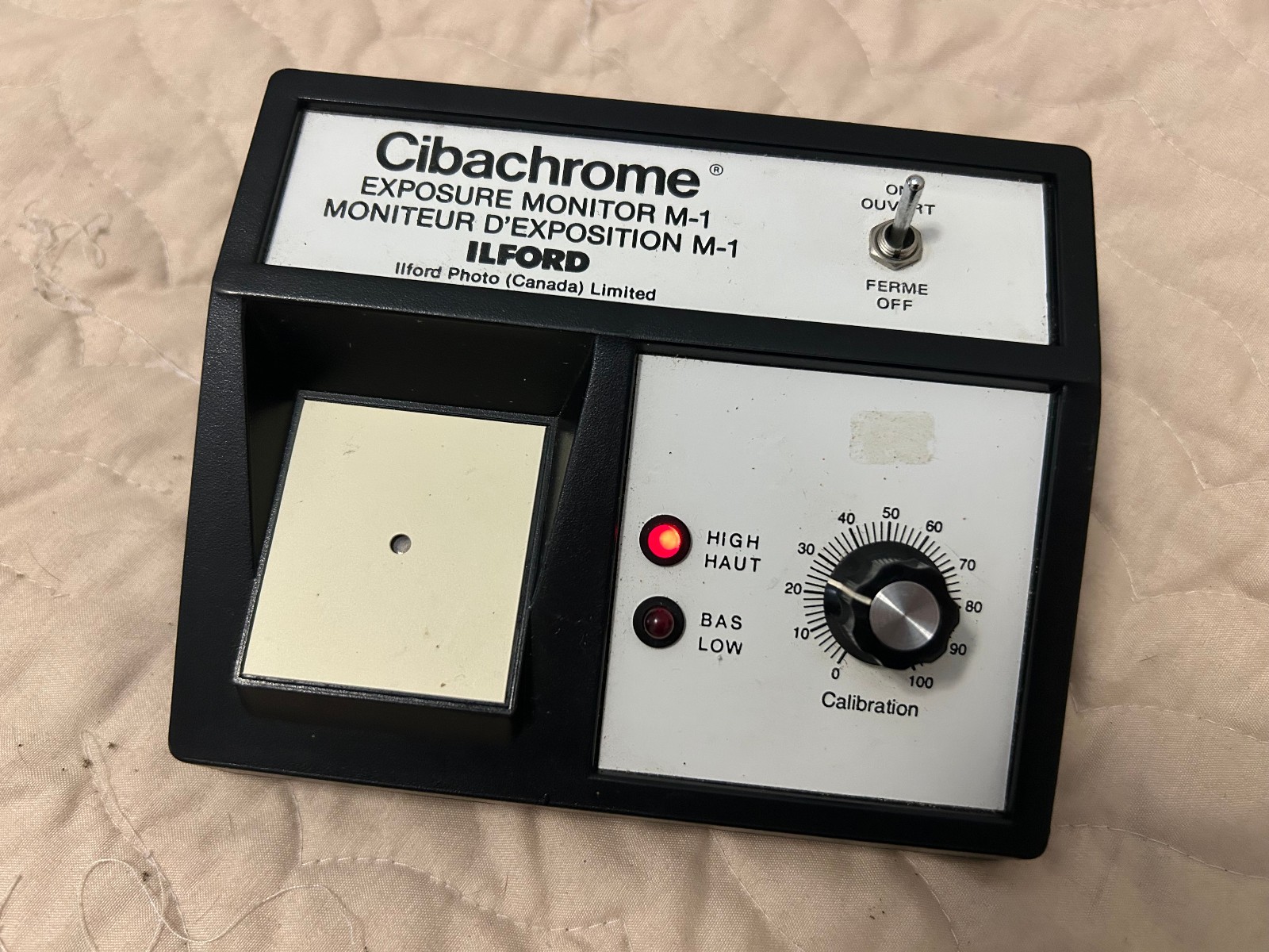 Vintage ILFORD Cibachrome Exposure Monitor M-3 Black & White Made In USA Tested