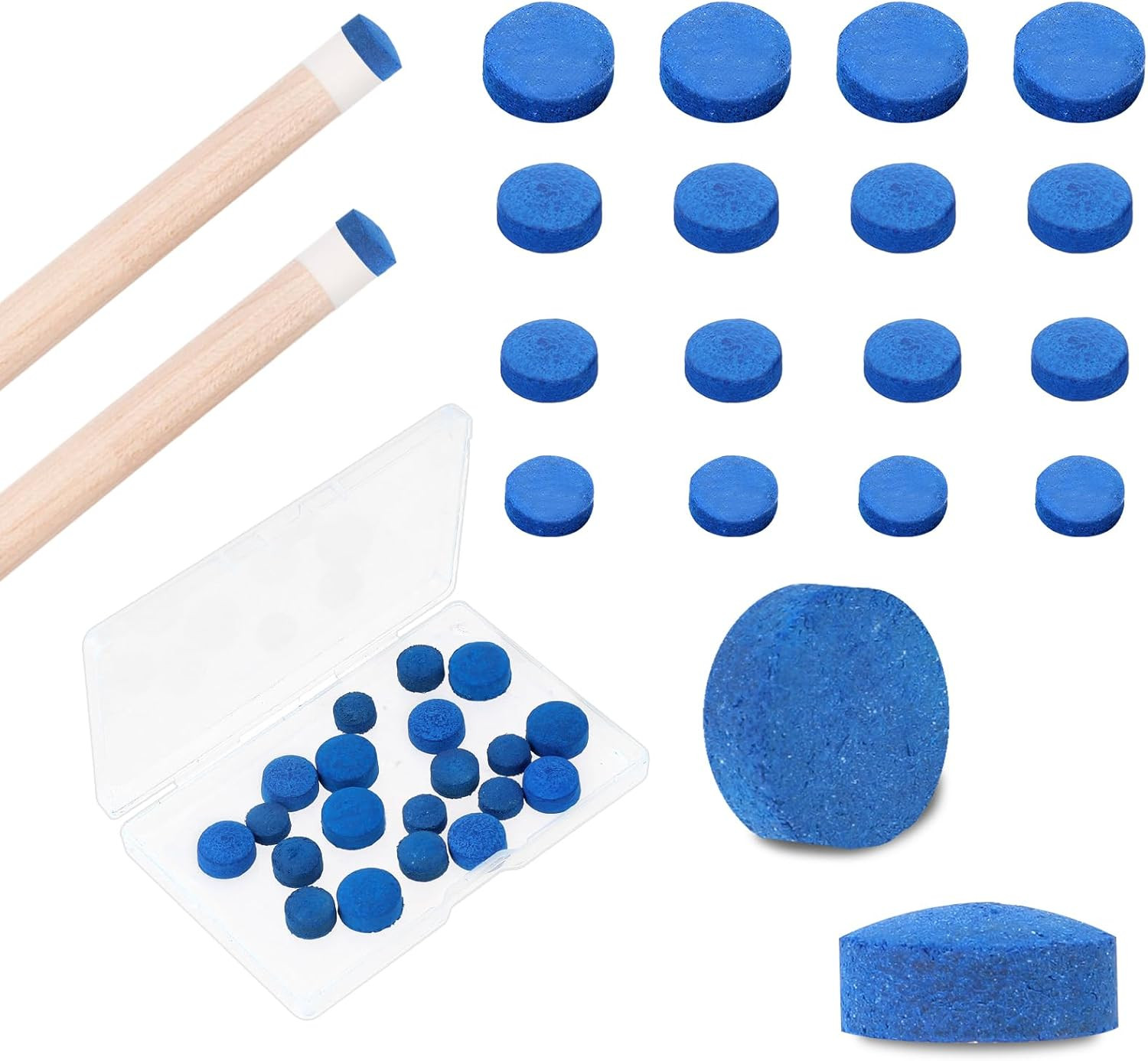 20 Pieces Billiard Pool Cue Tips, 13/12/10/9Mm, Pool Stick Replacement Tips with