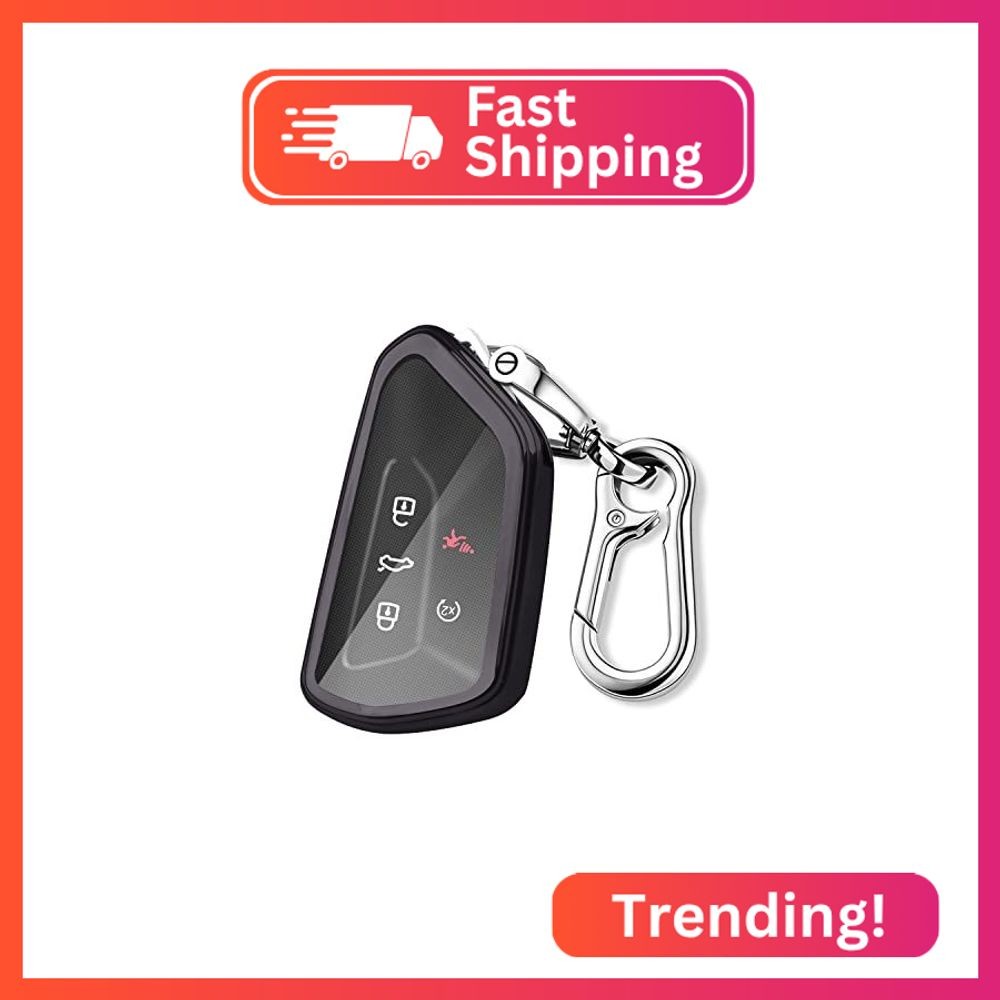 QBUC for Volkswagen Key Fob Cover with Keychain,Car Key Case Fit for VW ID.4 ID.