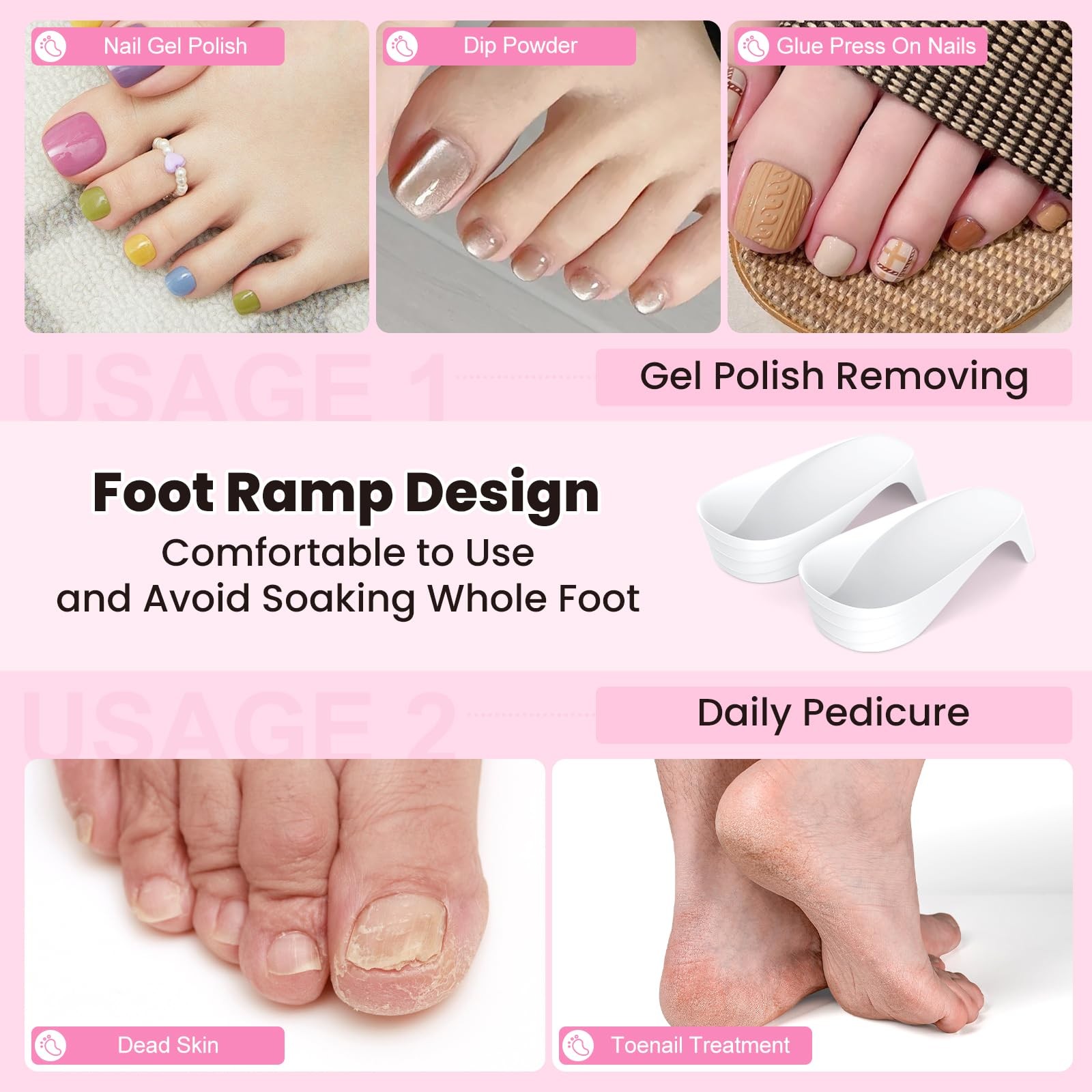 Toe Nail Soaking Bowl: Large Size Acetone Proof Toe Soaking Tray for DIY enth...