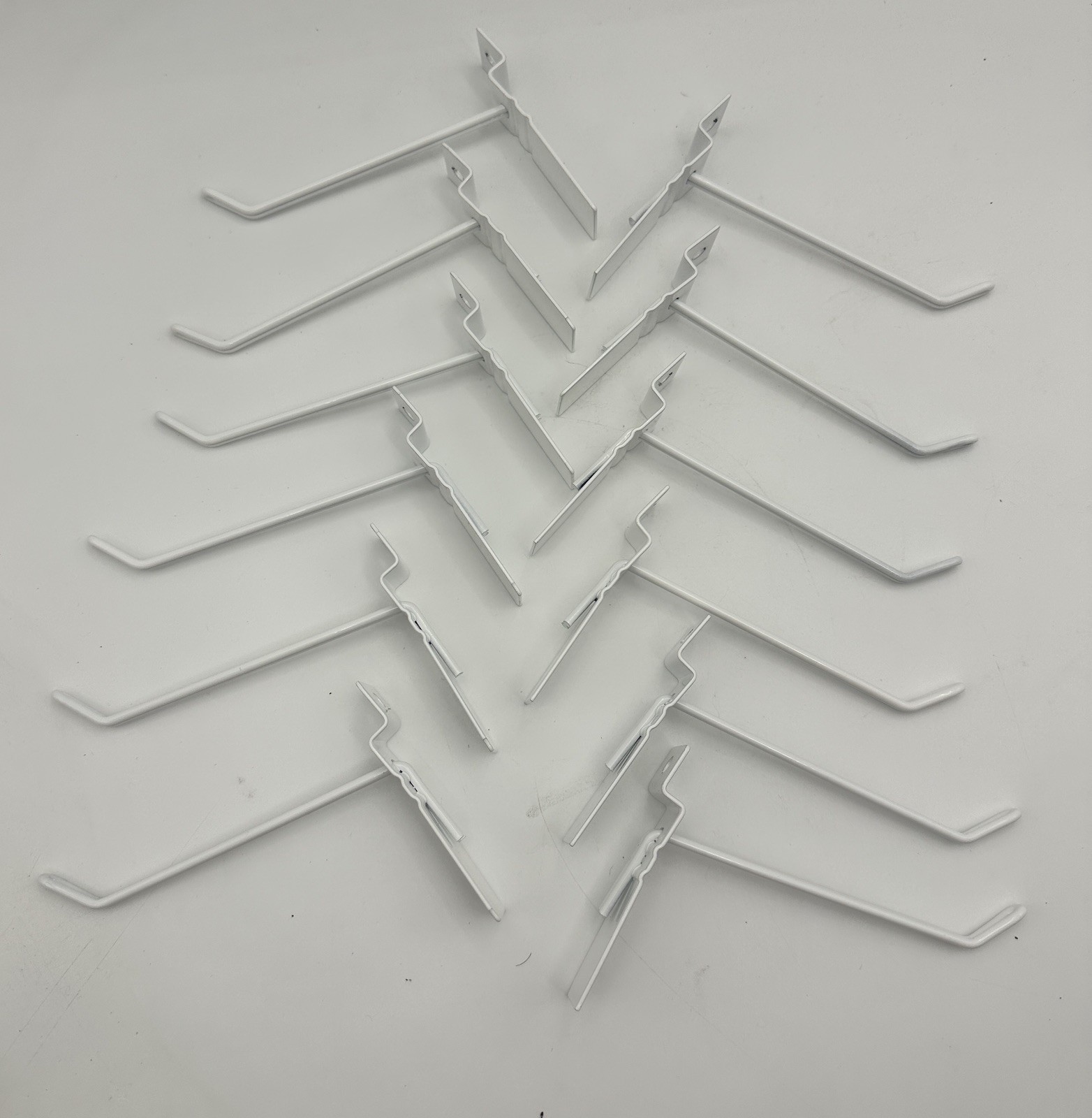 4” Wire Slat Wall Hooks / Hangers - 12-Pack White - Metal Slatwall