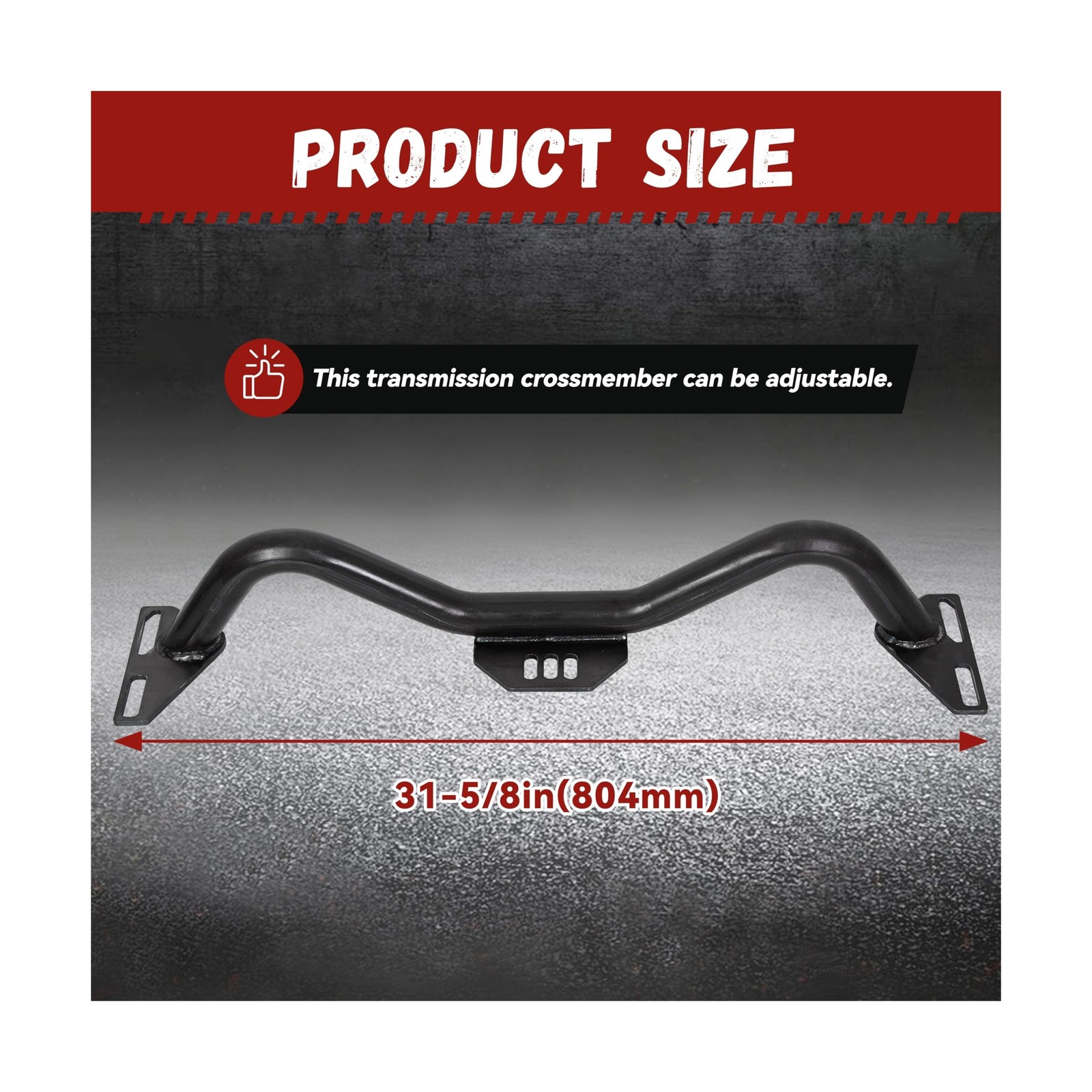 Kojem Adjustable Transmission Crossmember Compatible with 1964-1987 Chevy/GMC...