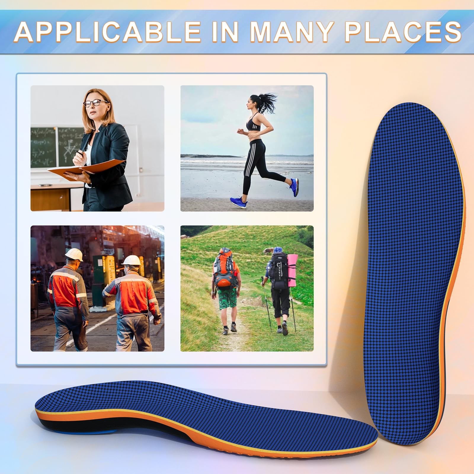 Arch Shoe Insoles for Men and , Plantar Fasciitis Insoles for Flat Feet, Norm...