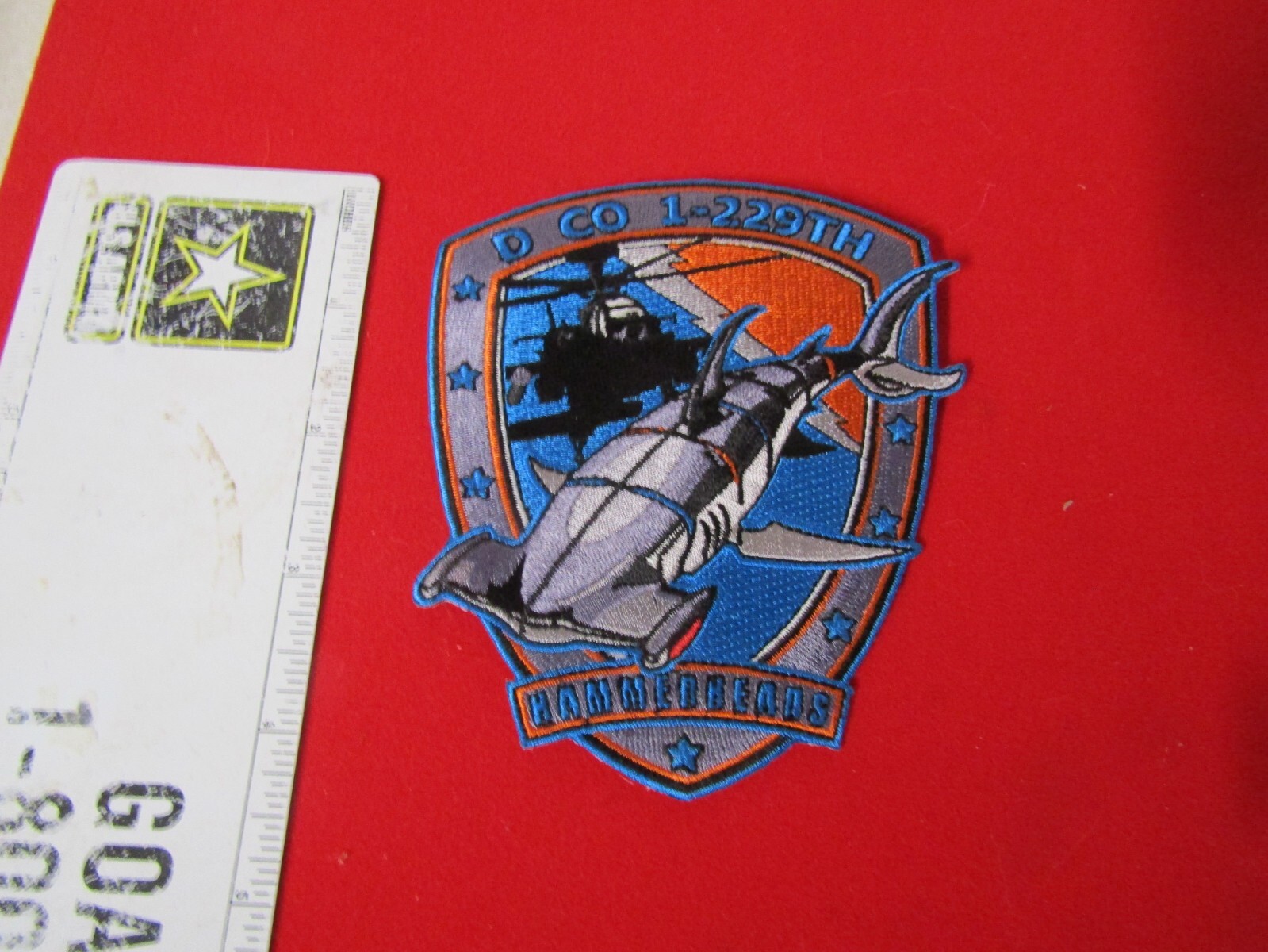 MILITARY PATCH SEW ON DO COMPANY 1-229TH HAMMERHEADS