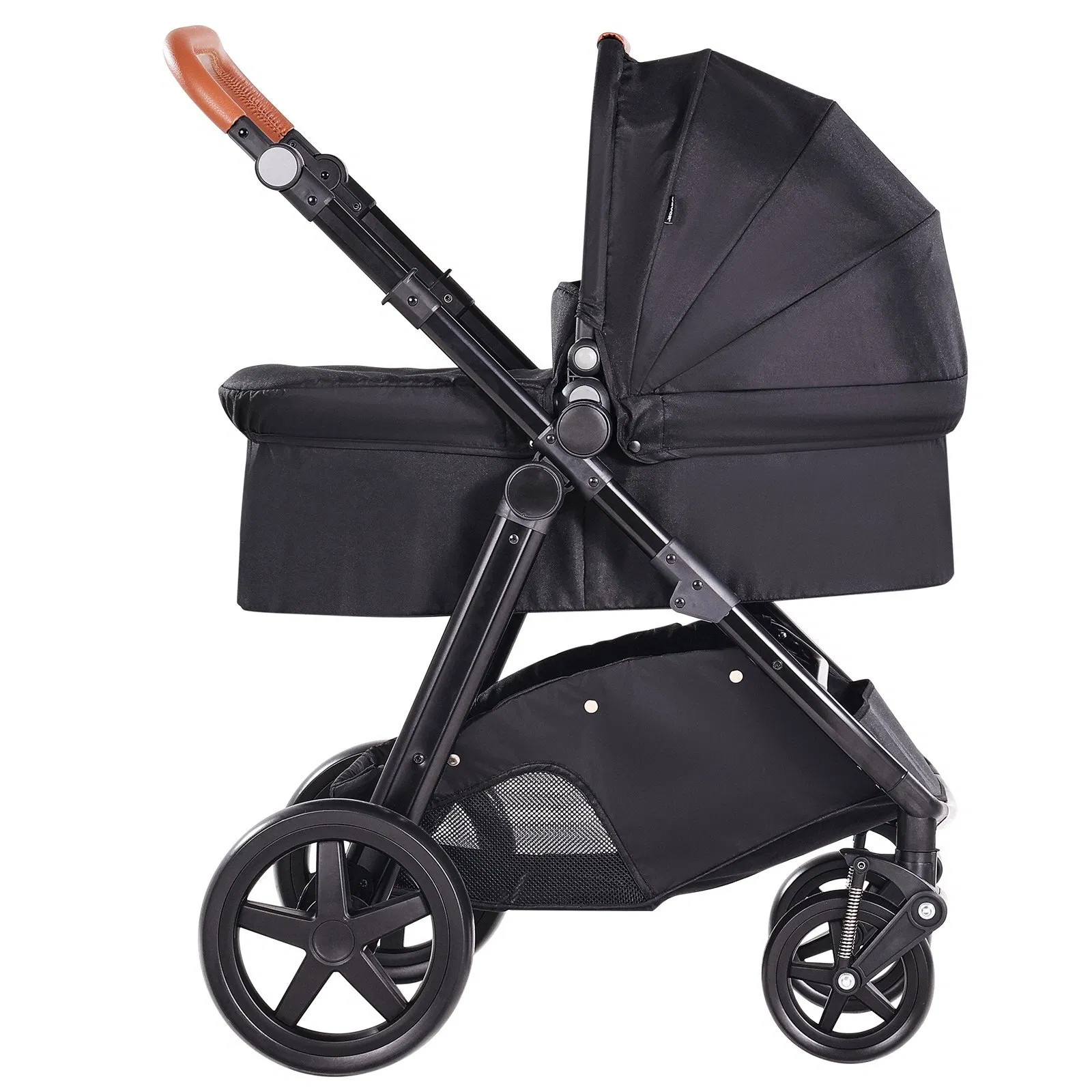 Travel System Stroller with Infant Bassinet, 2-in-1 Baby Cradle Stroller Combo,