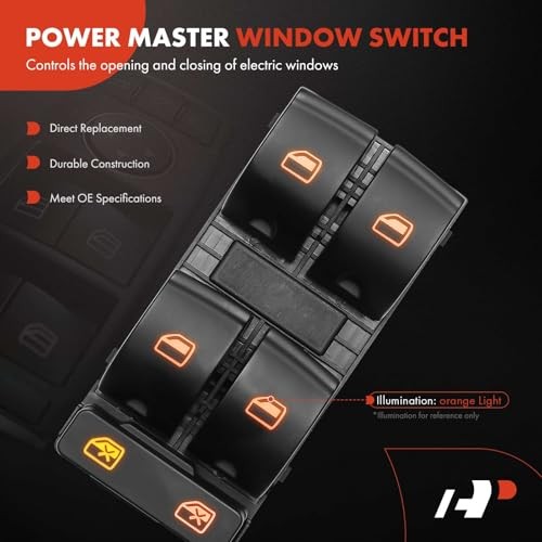 Master Power Window Switch Compatible with Audi A4 2005-2008, A4 Quattro 2005