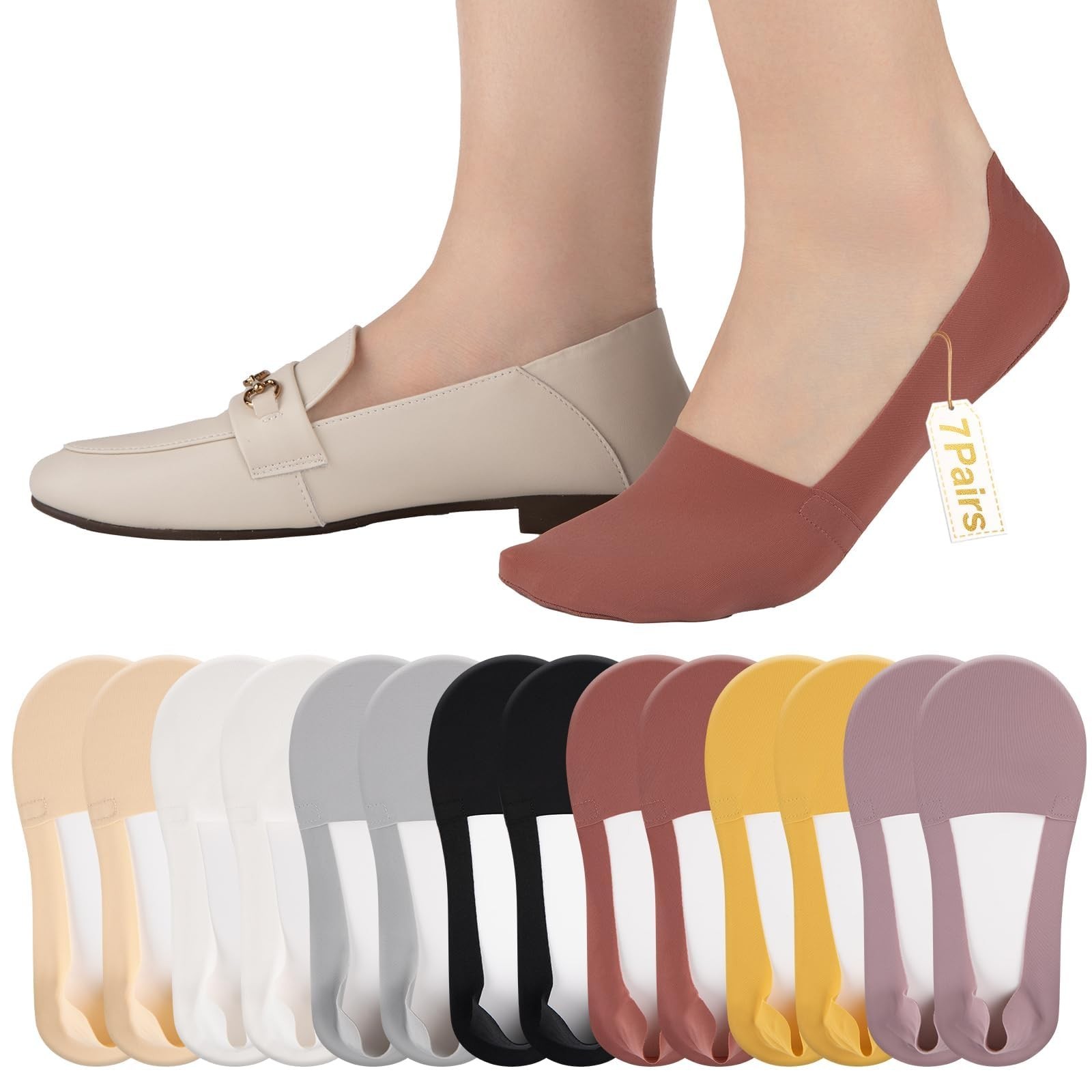 Heatuff No Show Socks Womens Low Cut Non Slip Invisible Liner Thin Silk Socks...