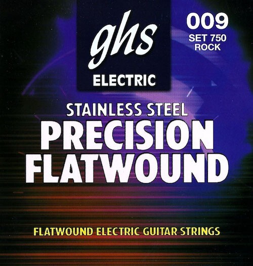 GHS Stainless Steel Precision Flatwound Electric Guitar Strings; gauges 9-42