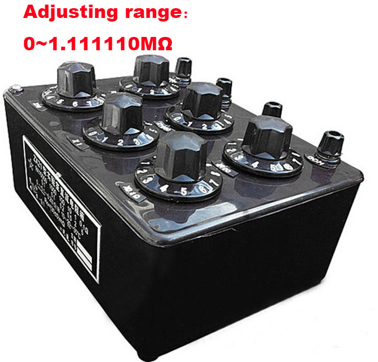 6 Dials Precision Variable Decade Resistor Rotary DC Resistance Box