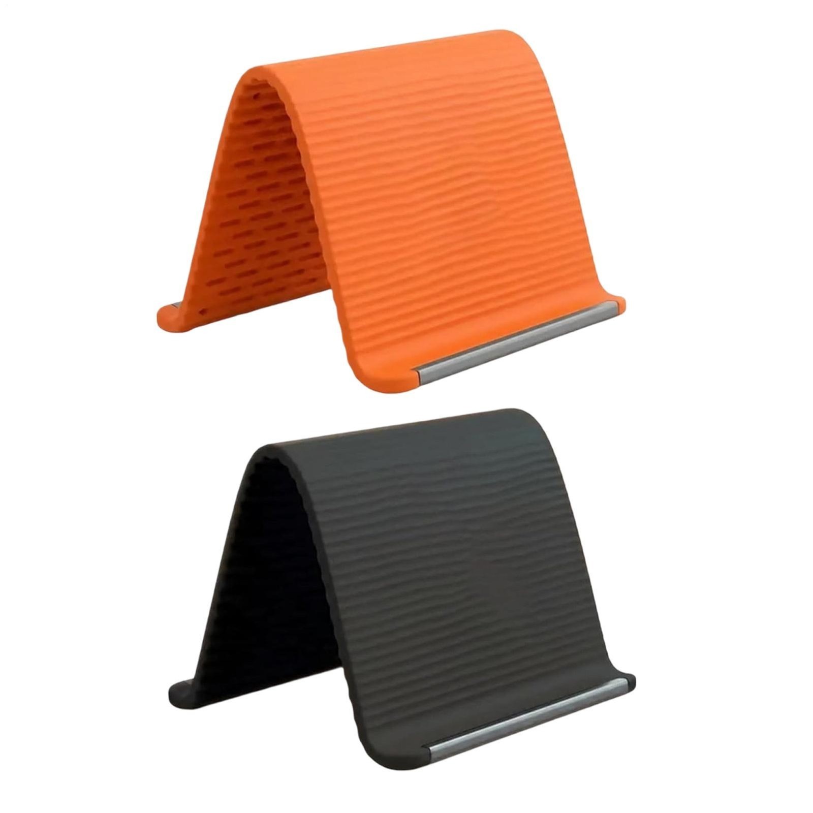 Portable Foldable Silicone Phone Holder, Flexible Silicone Aluminum Phone Stand-
