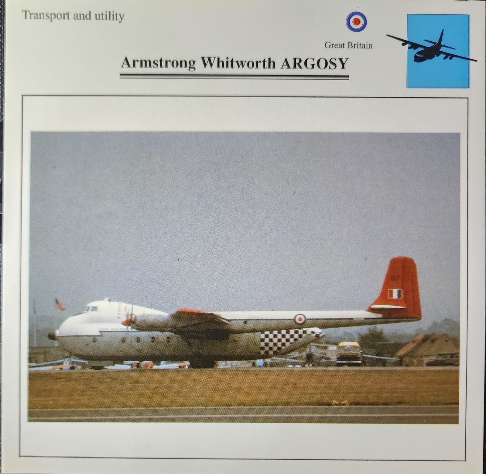Argosy Armstrong Whitworth Picture Original Vtg Aircraft Info Collector Card