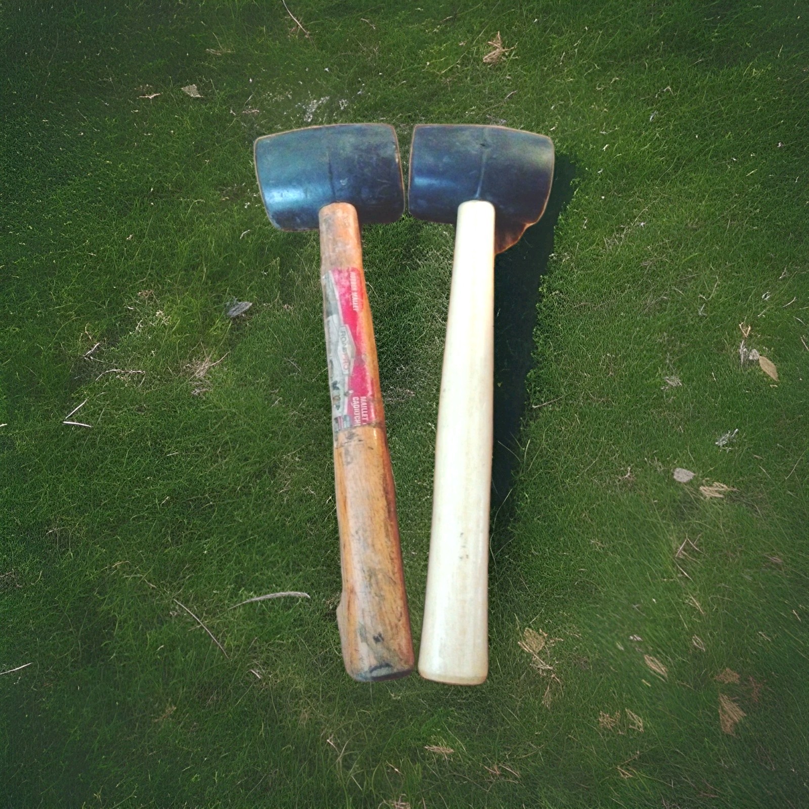 Set of 2 16Oz  Rubber Mallets with Wood Handle