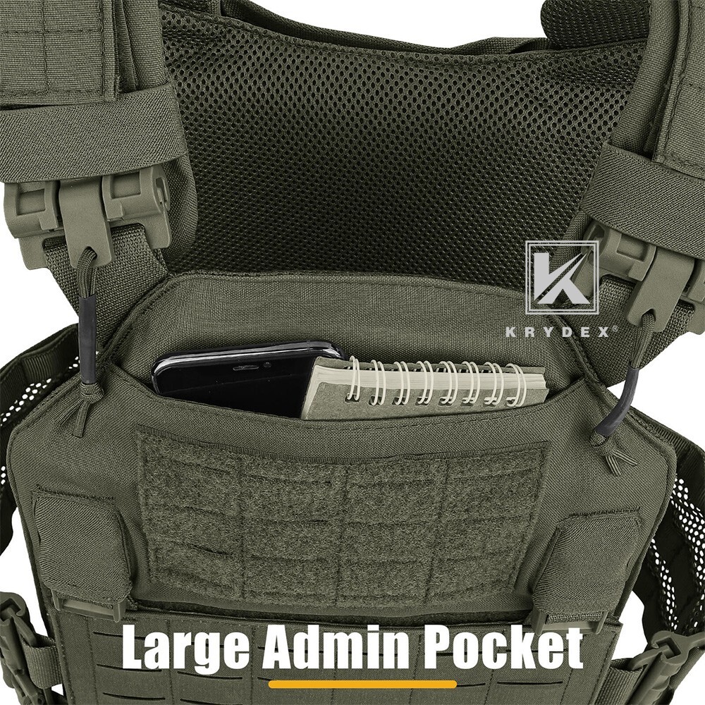 KRYDEX Tactical Plate Carrier Quick Release MOLLE Panel with Clip Ranger Green