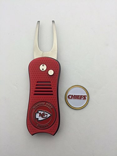 Kansas City Chiefs Switchblade Divot Tool, BONUS Marker, RED/BLK TOOL NEW
