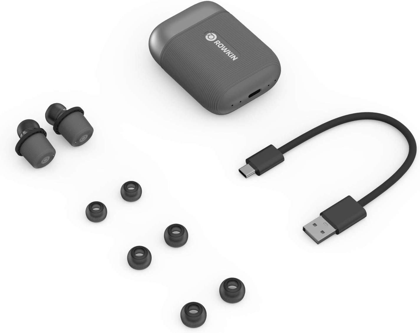 Rowkin Ascent Micro True Wireless Bluetooth 5 Earbuds w/ Case - Slate Gray