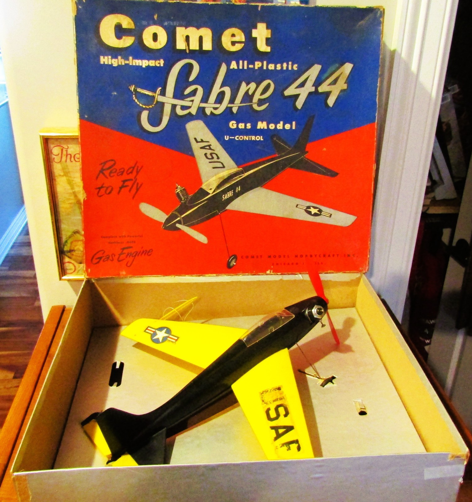 1950s Comet Sabre 44 U-Control Airplane Herkimer O.K. Cub. 049 Original Box