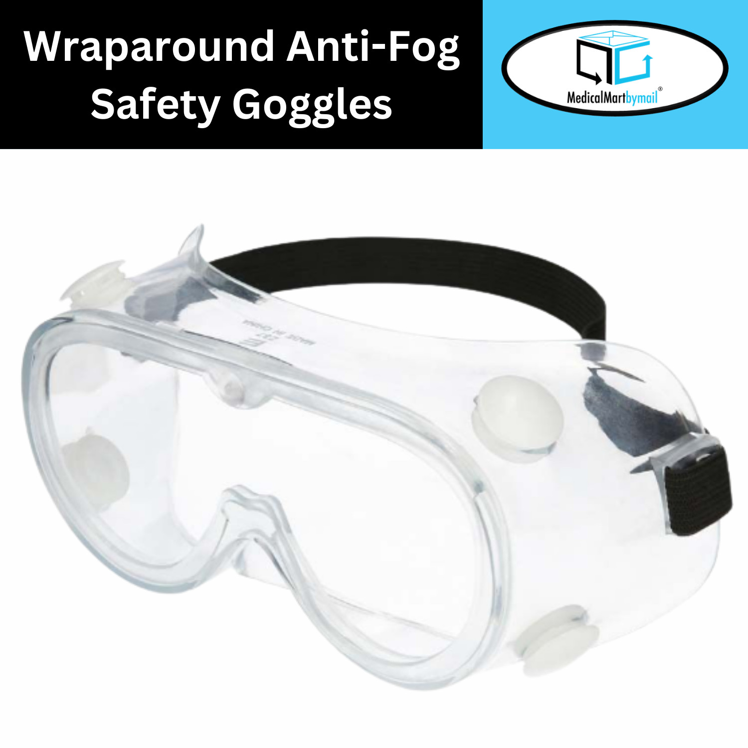 Anti-Fog Safety Goggles with Adjustable Headbands Clear UV Protection 200 Each