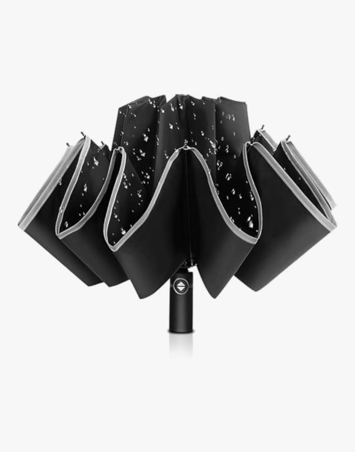 Inverted Travel Umbrella – Compact Folding with One Size, black