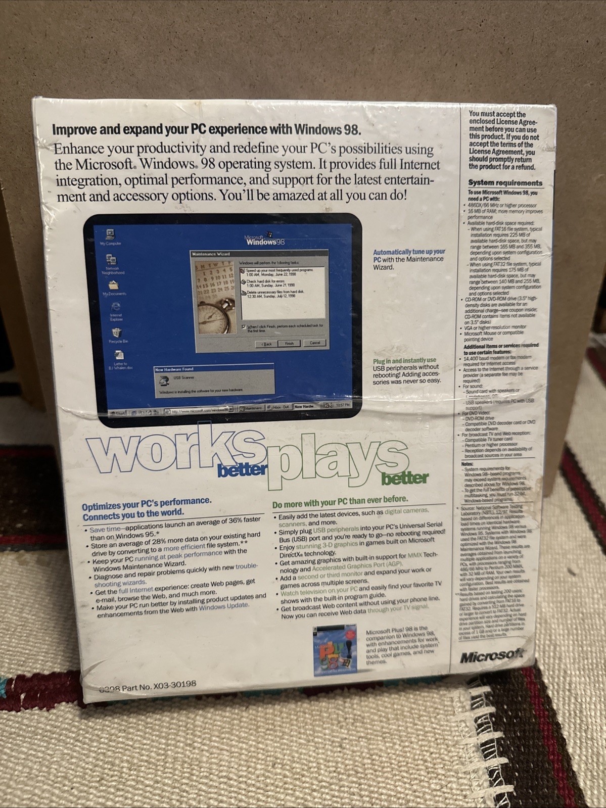 Microsoft Windows 98 New Version (Sealed Retail Box) - First Edition READ