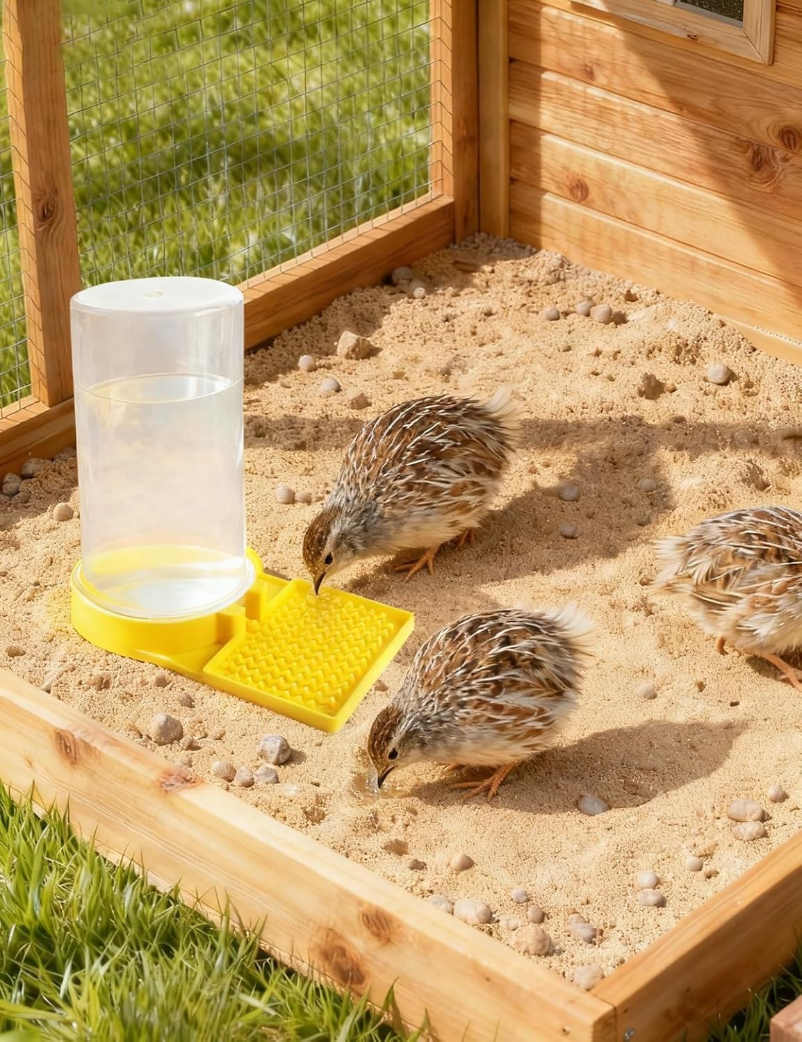 Large Capacity Quail Water Feeder,Button Quail Supplies for Quail Cage Multi-Use