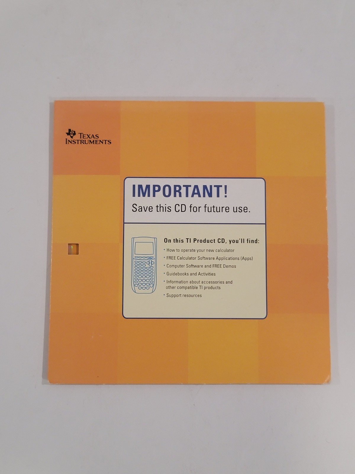 TEXAS INSTRUMENTS TI Graphing Product V. 1.2 PC Software CD-ROM