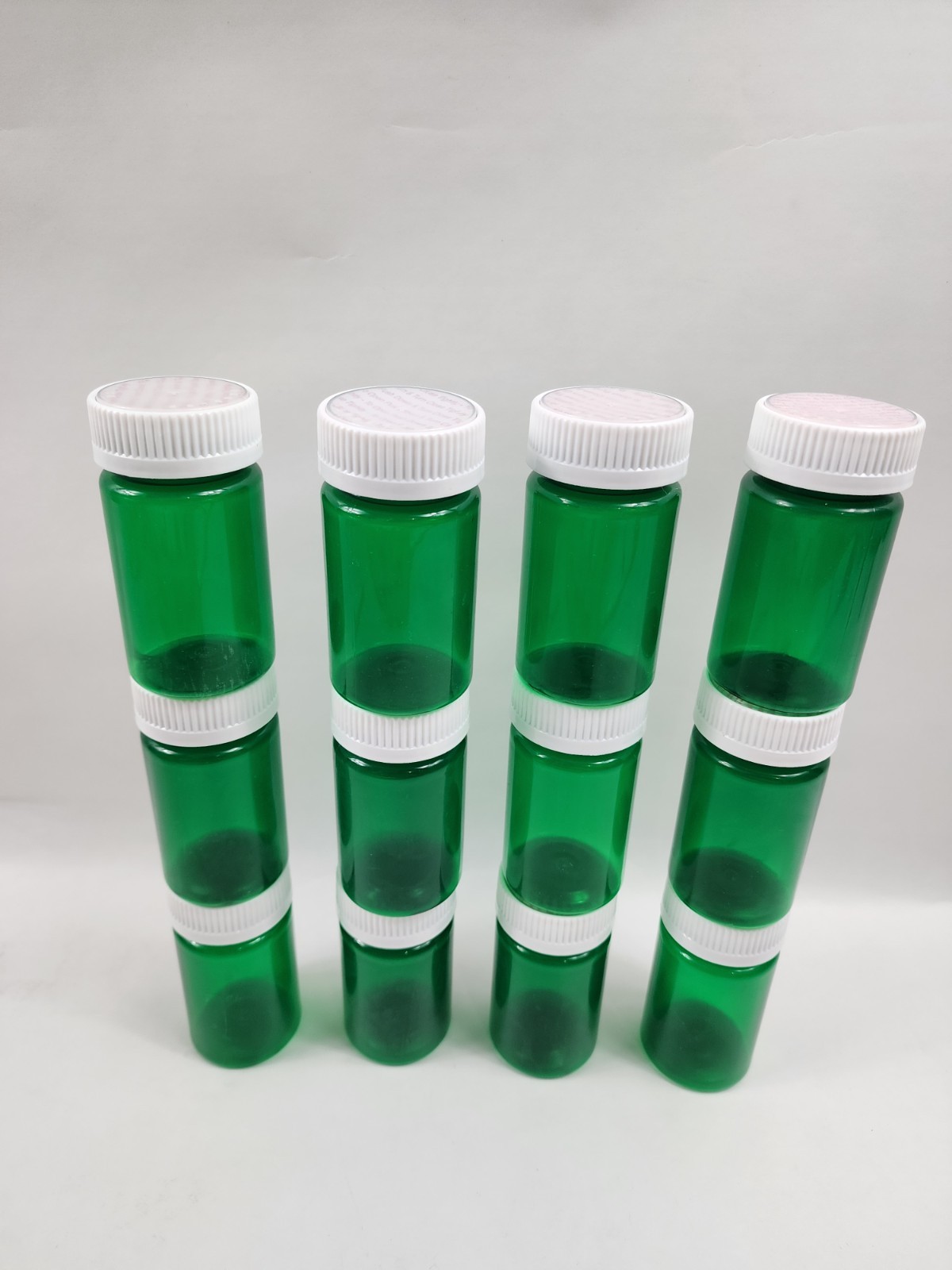 Lot of 12 Small Green Plastic Rx Pill Bottle 75cc (2.5 Oz) for Crafts/Storage