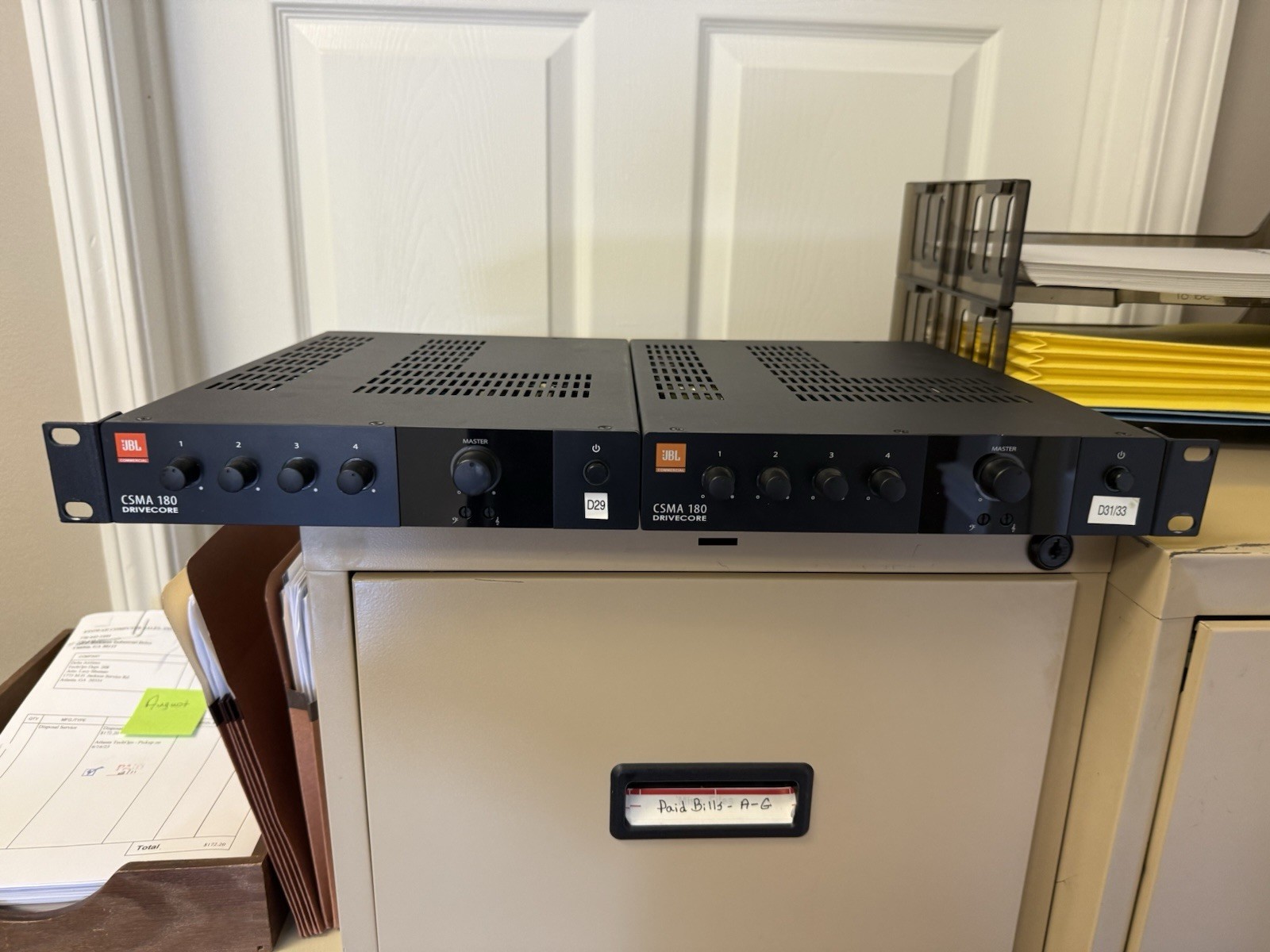 Lot Of 2 X JBL CSMA 180 CSMA180 Drivecore 80w Commercial 70v Amplifier Mixer