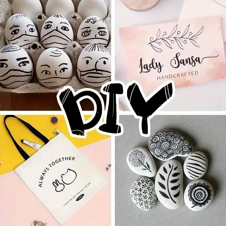 12pcs Black Permanent Marker Pens Fine Tip Waterproof Quick Dry Ink.............