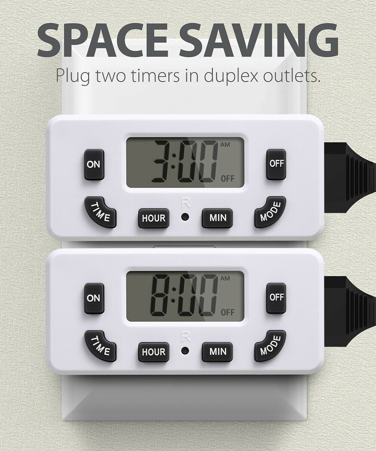 4xDigital Clock Timer Single Outlet Plug In Switch Electric 24Hour Programmable