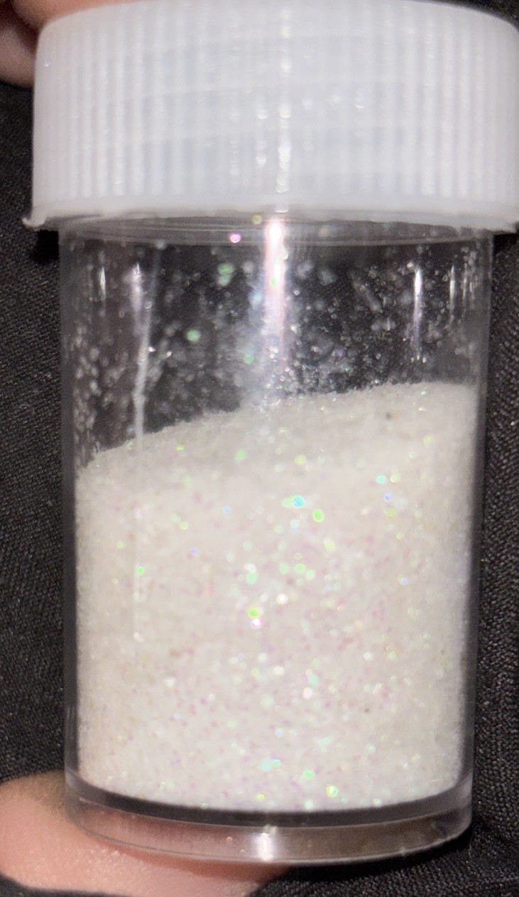 White Iridescent Craft Glitter Shaker Jar Type Arts Supplies Decoration