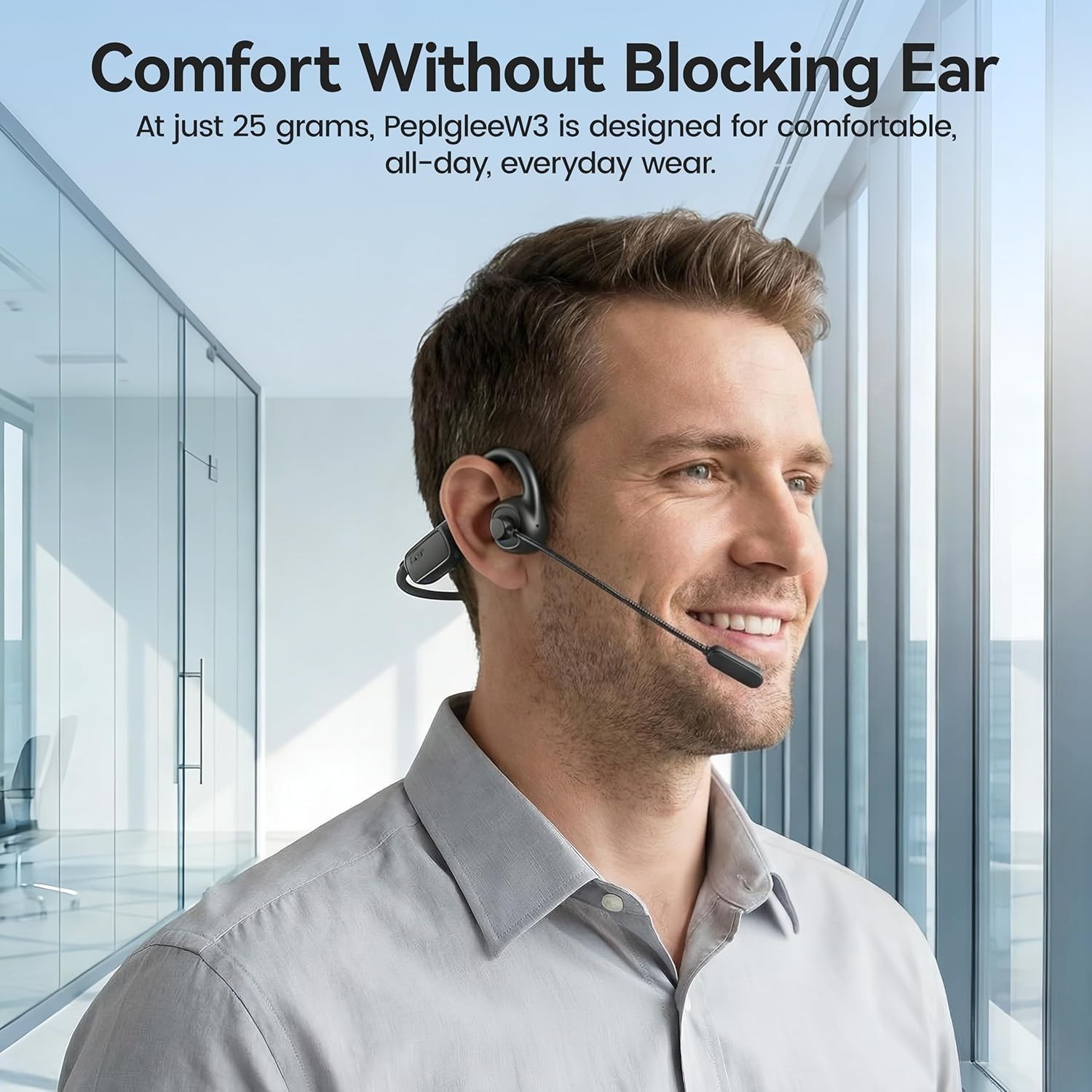 Noise Cancelling Wireless Headset - 5.4 Bluetooth, 20H Talk Time, Ideal for Work