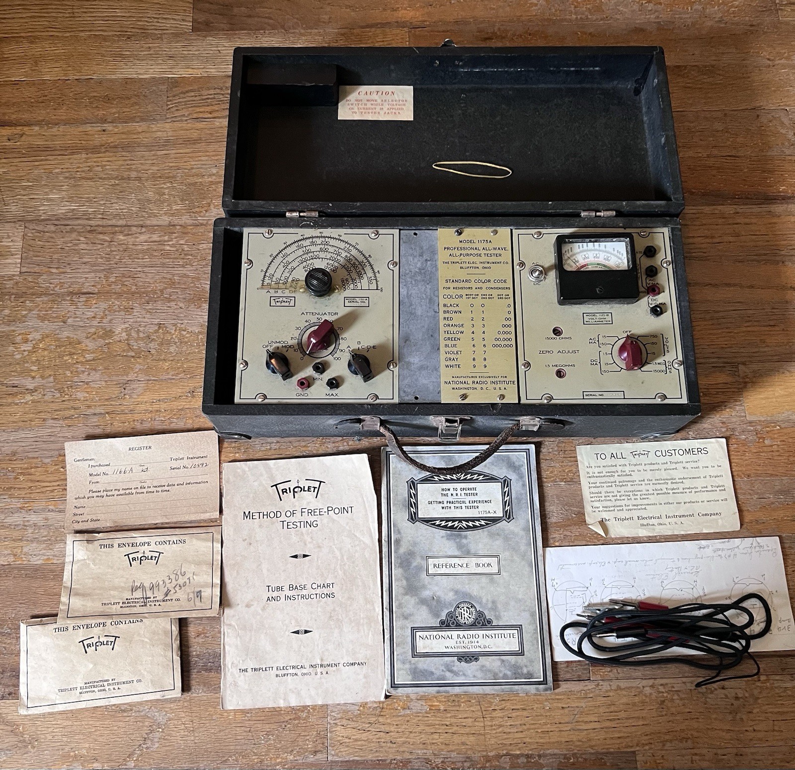 Vintage Triplett Portable Test Kit Model 1175A Radio Repair All Wave 1151A 1125B