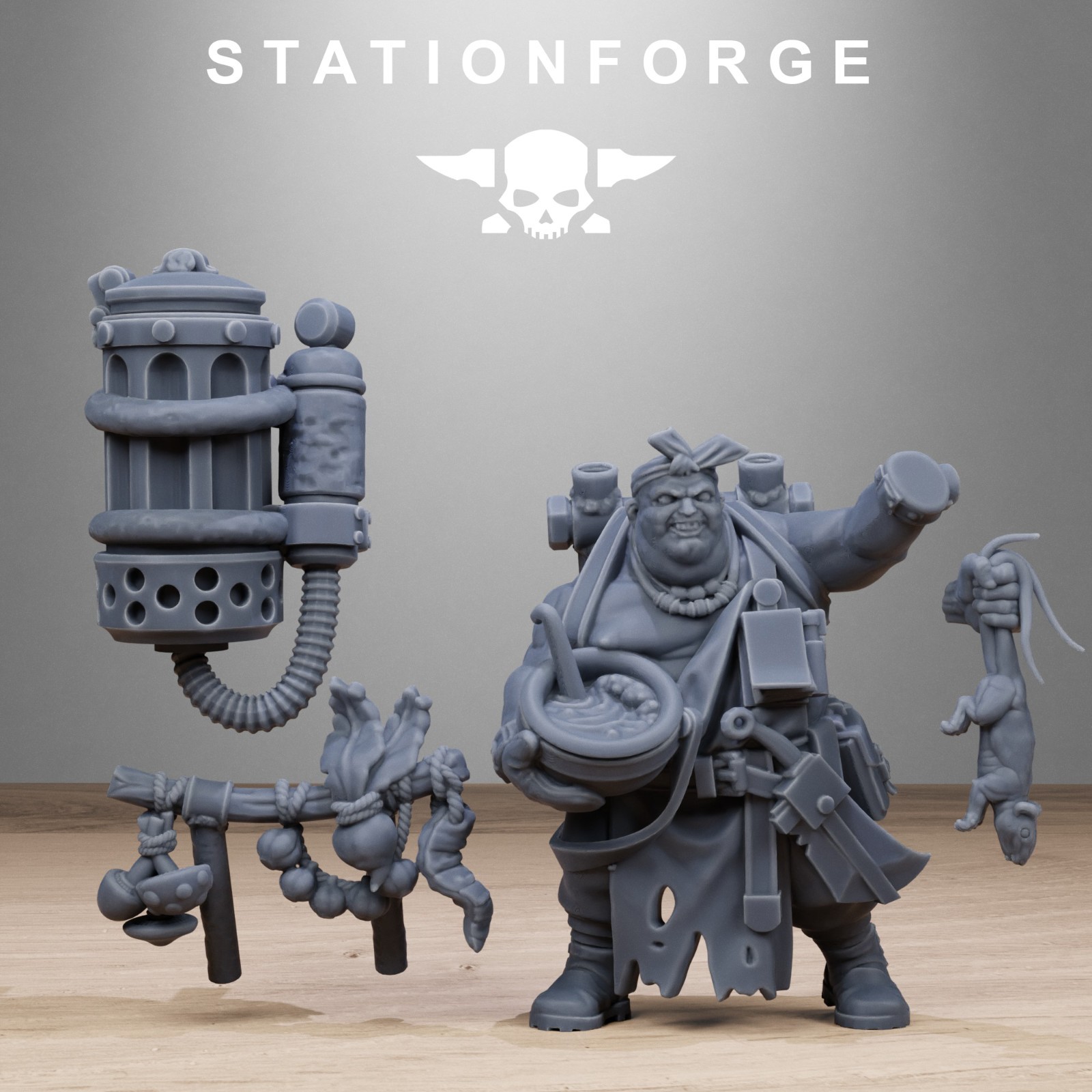 GrimCorp Scrap operatives from Station Forge 32mm.