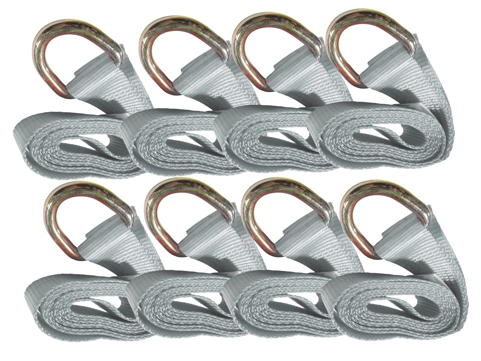12′ 2″ Silver Wheel Lasso Strap – Motorcycle/ATV Tie-Down, 3,335 lb WLL 12 Pack