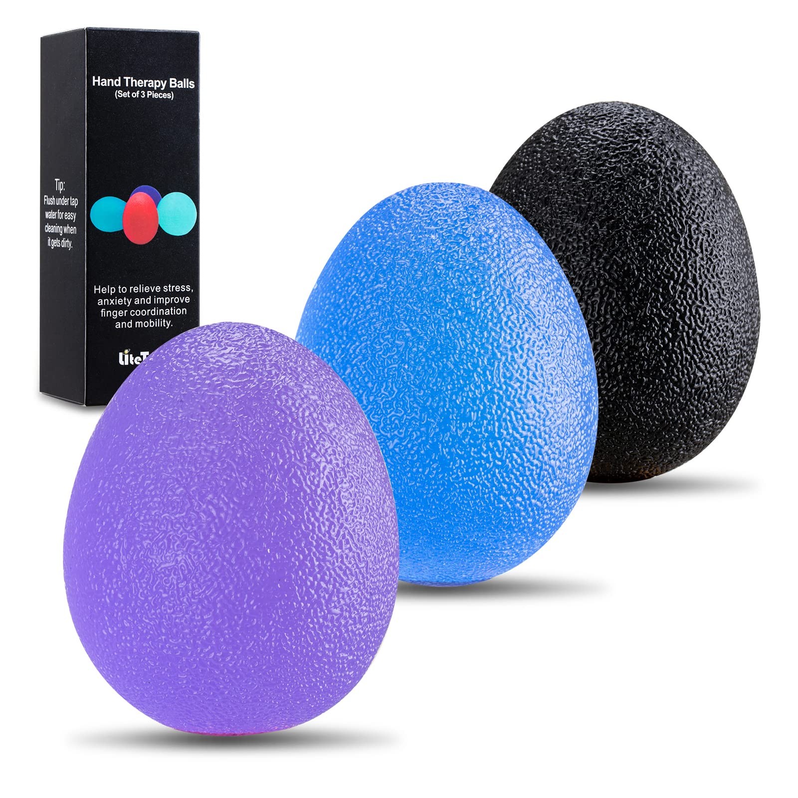 Squeeze Balls  3 Pieces Silicone Therapy Balls for Stress Relief, Grip Streng...