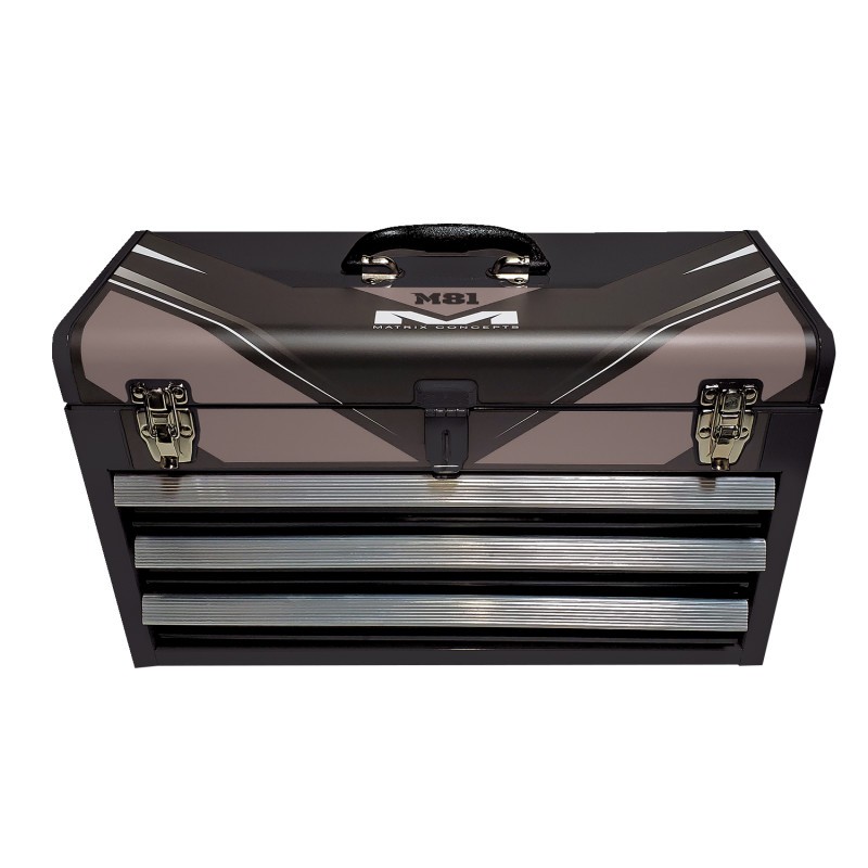 Matrix Concepts Llc M81-101 M81 3 Drawer Factory Tool Box - Black/Gray
